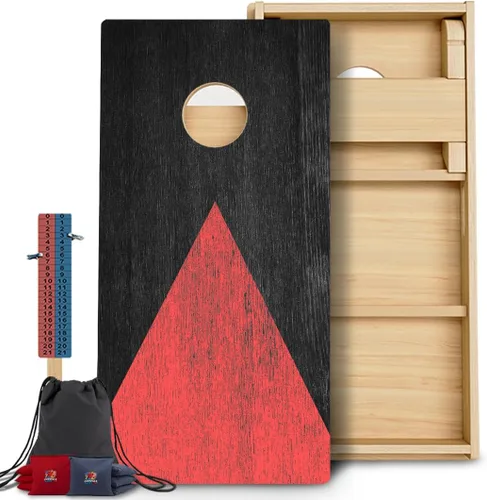 Vista 60 de CornholeGamesUSA Pro - Juego de tablas de Cornhole Fabricado en Estados Unidos Abedul báltico 3/4 Sin rebote Patas triples gruesas Dos
