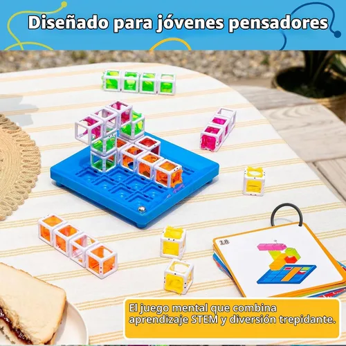 Vista 3 de ThinkFun Gravity Maze Builder para niños de 5 años en adelante, juego de lógica de mármol RunBrain, diseño de laberinto práctico