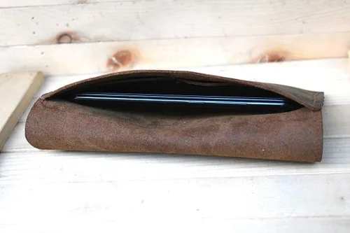 Vista 8 de Handmade High Quality Retro Leather Multi-function Envelope Mobile Phone Card Holder Wallet