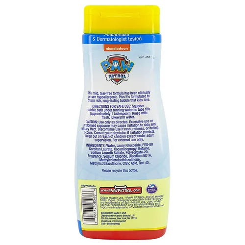 Vista 3 de Paw Patrol Baño de burbujas 24 onzas Raspberry Rescue (24.0 fl oz)