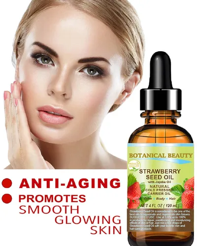 Vista 3 de Botanical Beauty Aceite de semilla de fresa orgánico 100% puro hidratante natural. Aceite portador prensado en frío. 2 fl oz.- 2.0 fl oz. Para cara