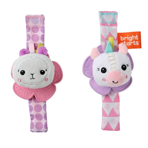 Vista 9 de Bright Starts Snuggle & Teethe - Juguete de peluche para dentición sin BPA con sonido crujiente para bebé - Elefante