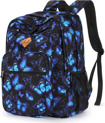 Vista 15 de ZORFIN - Mochila de 26 litros para la escuela, universidad y viajes, impermeable, con 8 compartimentos, Verde militar, Moderno