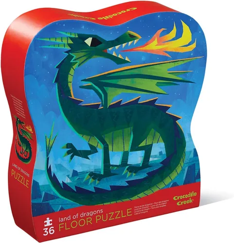Vista 9 de Crocodile Creek - Rompecabezas de suelo con caja de alta resistencia para almacenamiento, Safari salvaje, Multicolor