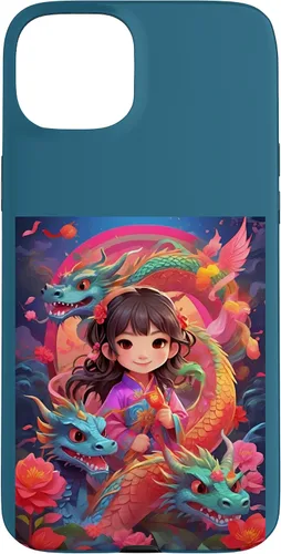 Vista 9 de Funda para iPhone 16 Chinese New Year of the Dragon 2024 Anime