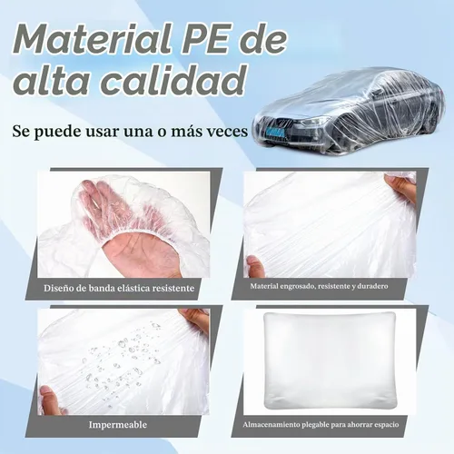 Vista 3 de BBTO - Funda desechable de plástico transparente universal con banda