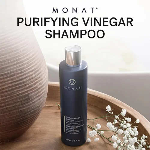 Vista 4 de MONAT Champú purificador de vinagre – Suave vinagre de sidra de manzana de alto rendimiento y potente champú natural AHA limpia profundamente