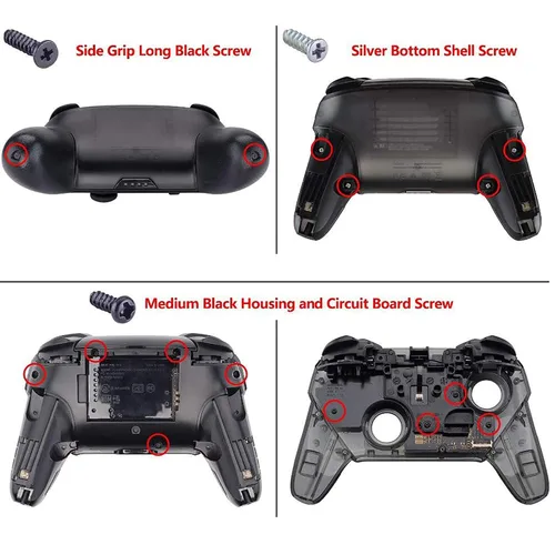 Vista 4 de eXtremeRate Manijas de placa trasera octogonal de color rojo transparente para Nintendo Switch Pro Controller - Controlador no incluido