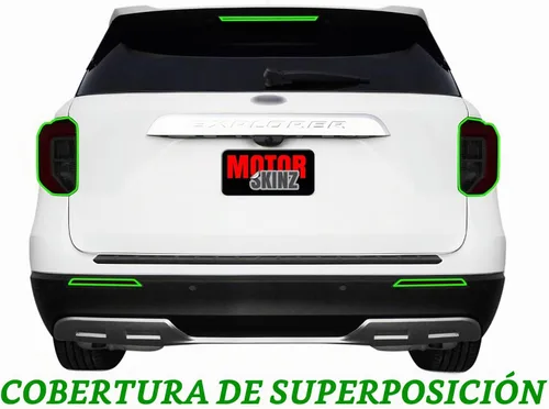 Vista 2 de SlickMod Tinte de humo de vinilo precortado para luz trasera Ford Explorer 2020-2023 (1. combo de luz trasera, 20% humo oscuro)