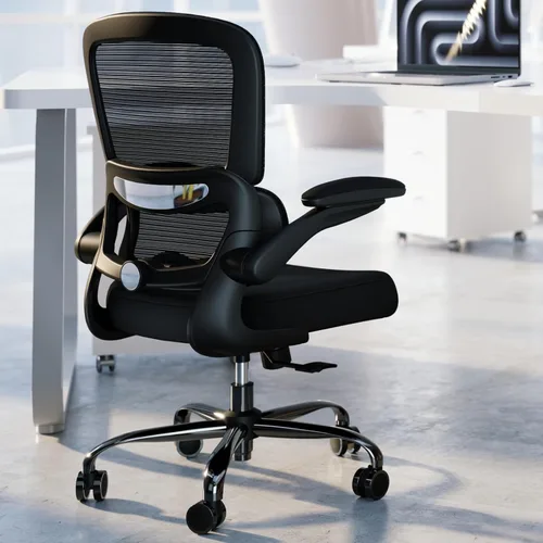 Vista 15 de TRALT Silla ergonómica de oficina, silla de escritorio con soporte lumbar ajustable, silla de computadora cómoda de malla con reposabrazos