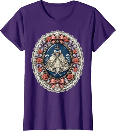 Vista 14 de Flowy Sundress in Ocean Breeze Summer Illustration T-Shirt Purple