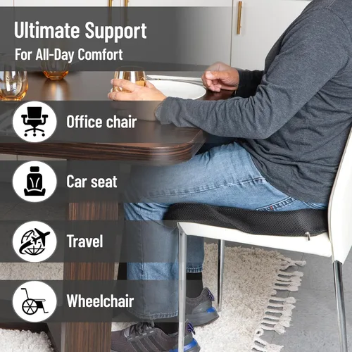 Vista 4 de Mind Reader ARMREST2-BLK - Alivio de presión para la parte inferior de los brazos, cojín ortopédico antideslizante ergonómico, perfecto para Negro
