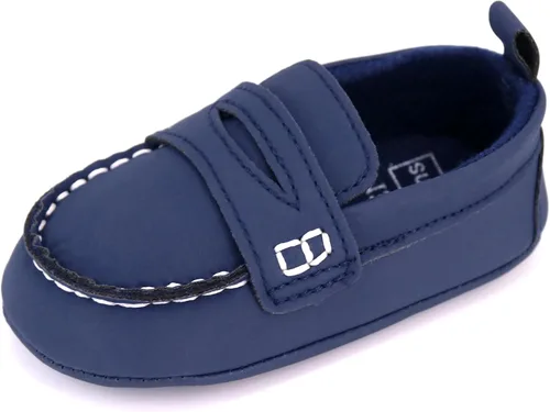 Vista 17 de LONSOEN - Zapatos de cuna para aprender a caminar, de vestir, para niños y niñas 209 Negro
