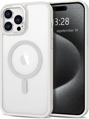 Vista 101 de Anuck - Funda magnética para iPhone 11 compatible con MagSafe, carcasa trasera mate translúcida dura, borde de TPU, delgada, resistente a impactos