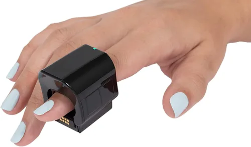 Vista 2 de Ring - Ratón inalámbrico portátil negro y presentador de gestos de aire, mini mouse Bluetooth y anillo inalámbrico 3D para jugadores