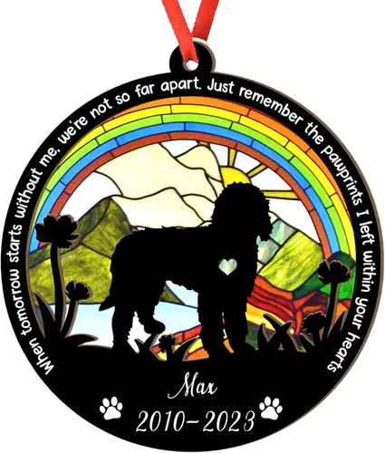 Vista 18 de Adorno personalizado para atrapasoles de sabueso afgano, adorno de Navidad de sabueso afgano, regalo para perro amante, sabueso afgano conmemorativo