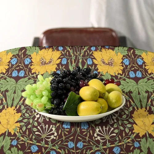 Vista 42 de Mantel Floral Retro de Pájaros, Diseño Original Bohemio William Morris Estampado Cubierta de Mesa para Hogar Picnic Fiesta Comedor Cocina William