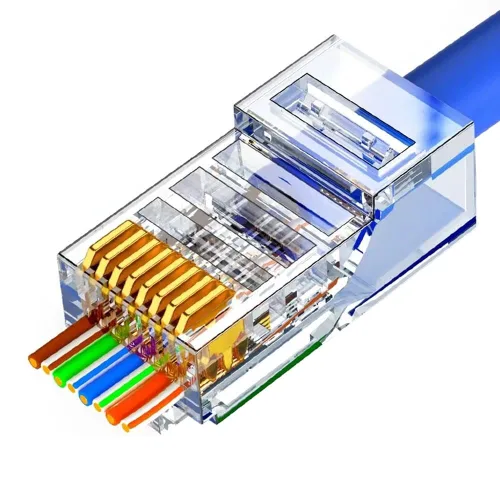 Vista 6 de 50 conectores RJ45 Cat6, conectores RJ45 C6, conectores RJ45 blindados de metal Cat6, conectores de enchufe de red modular FTP 8P8C