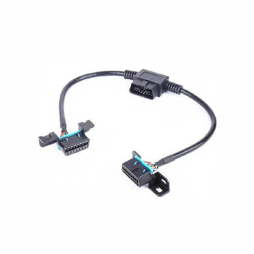 Vista 4 de Elecbee OBD2 16 Pin macho a doble 16 pines hembra tipo T Cable de paso 0.1M, compatible con la mayoría de los coches modernos