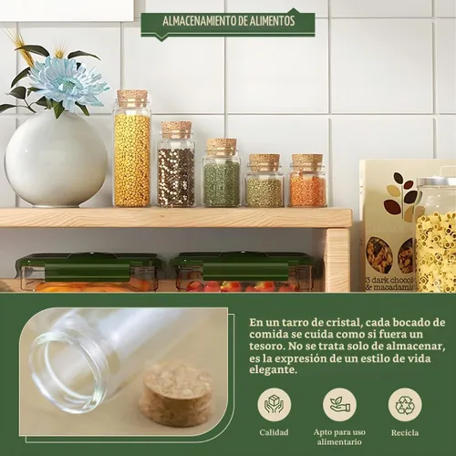 Vista 3 de JIUYUE 15 piezas de botellas de vidrio de 10 ml con corcho, frascos de vidrio pequeños, botellas de almacenamiento para líquidos