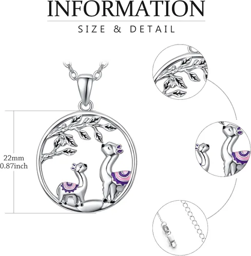 Vista 3 de TANGPOET 925 Sterling Silver Animal Necklace All Cute Animal Pendant Fashion Jewelry Gifts for Women Girls Mother Daughter