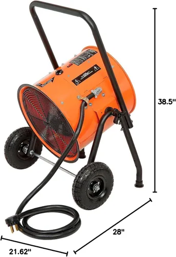 Vista 9 de Global Industrial 34120 BTU Calentador eléctrico portátil de salamandra con cable de 8 pies, termostato ajustable, 240 V, 1 fase, 10000 W