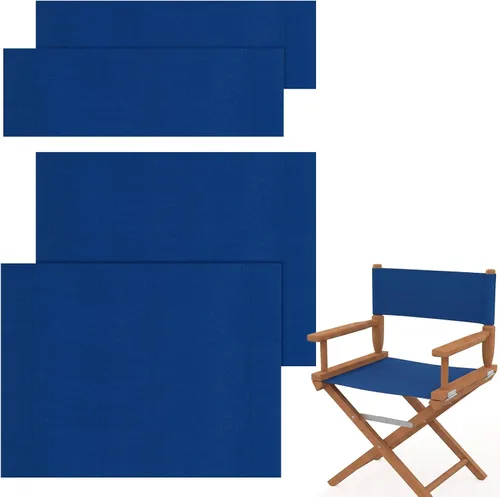 Vista 7 de Juego de 2 sillas de repuesto de lona de director, asiento y respaldo de silla de maquillaje, protector de taburete de lona de algodón para silla