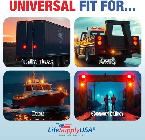Vista 5 de LifeSupplyUSA Kit de luces de remolque magnéticas LED para barco, remolque, RV, camión