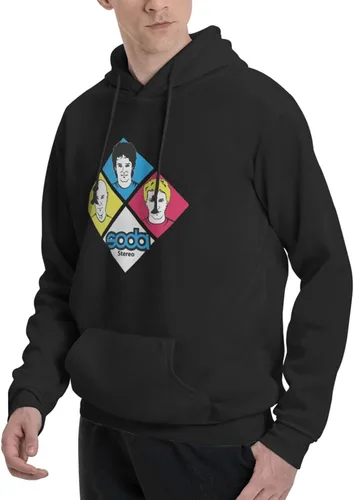 Vista 3 de furno Soda Stereo Hoodie Man's Casual Athletic Workout Pullover Hooded Sweatshirt With Pockets