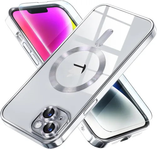 Vista 104 de Misea Funda magnética para iPhone 14 compatible con MagSafe [nunca amarillenta] [protección contra caídas de grado militar] protector completo
