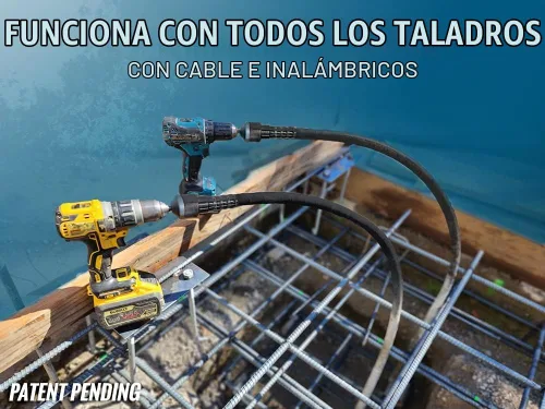 Vista 3 de TEMCo - Herramienta vibradora de hormigón inalámbrica, vibrador de hormigón accionado por taladro