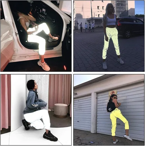 Vista 5 de Pantalones deportivos para mujer con bolsillo pantalones deportivos reflectantes pantalones deportivos para correr pantalones deportivos para fiesta