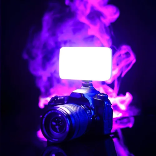Vista 7 de VIJIM VL120 Luz LED para vídeo en la cámara, Mini lámpara de iluminación de fotografía recargable 120 LED de relleno 3200K-6500K Bi-Color regulable