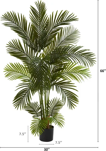 Vista 2 de Nearly Natural Árbol artificial de palmera areca de 5.5 pies