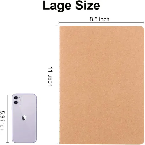 Vista 4 de Paquete de 24 cuadernos grandes de 8.5 x 11 pulgadas en blanco sin forro
