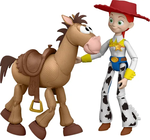 Vista 2 de Mattel Disney and Pixar Toy Story 5 - Figuras de acción de 7 pulgadas, 2 unidades, Jessie & Bullseye, sombrero de vaquero extraíble 7-inch