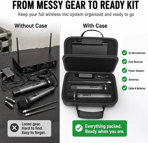 Vista 5 de ANKHOH - Funda de micrófono para sistemas de micrófono inalámbrico JBL Negro