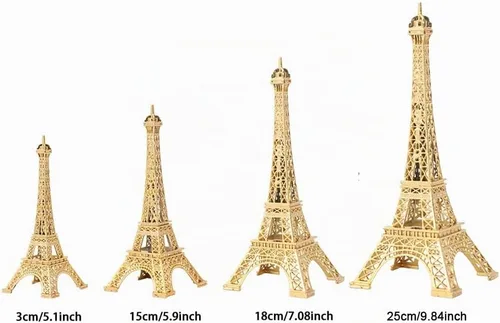 Vista 9 de Estatua de la Torre Eiffel, modelo de arquitectura romántica de París, decoración de la torre Eiffel, kits de construcción de metal Francia Torre