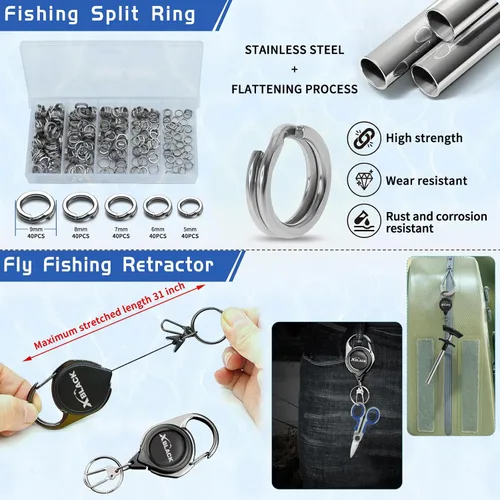 Vista 3 de XBLACK Kit de herramientas de pesca, alicates de pesca, pinza de pescado, báscula de pesca, herramientas de agarre de pescado, equipo de pesca