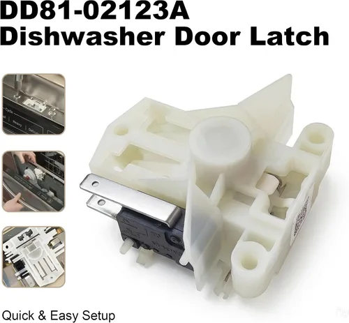 Vista 2 de DD81-02132A DD81-01629A Interruptor de pestillo de puerta y cerradura de repuesto para lavavajillas Samsung compatible con modelos DW80F600UTS