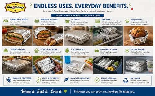 Vista 6 de Hojas aisladas de papel de aluminio para sándwich de 10.75 x 14 pulgadas (500 unidades) Papel de aluminio para sándwiches, suburguesas
