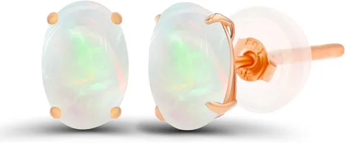 Vista 7 de Aretes ovalados de plata de ley 925 maciza chapados en oro de 0.236 x 0.157 pulgadas con piedra natal genuina para mujer Aretes de tuerca Amatista