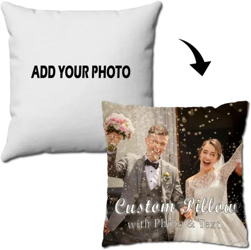 Vista 2 de Almohada personalizada para cargar imagen de pareja para regalo de cumpleaños de boda, almohada personalizada para novia novio