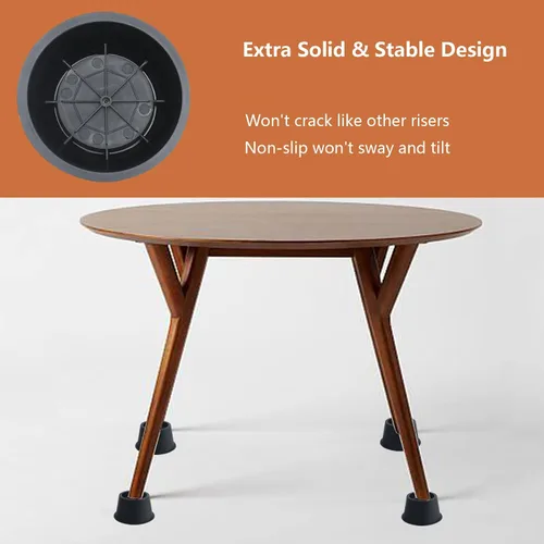 Vista 5 de DEDU Elevadores de cama de 2 pulgadas, resistentes, paquete de 9, elevadores de muebles para sofás que soportan hasta 6600 libras, elevadores