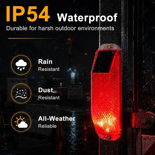 Vista 4 de Aolyty Luz de Advertencia Estroboscópica Solar, Lámpara de Advertencia LED Sensible, Luz Super Brillante IP54, Control de Luz Impermeable, Baliza