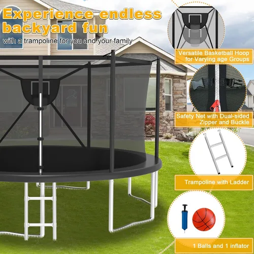 Vista 3 de Tranpoline para exteriores de 1500 libras para niños y adultos
