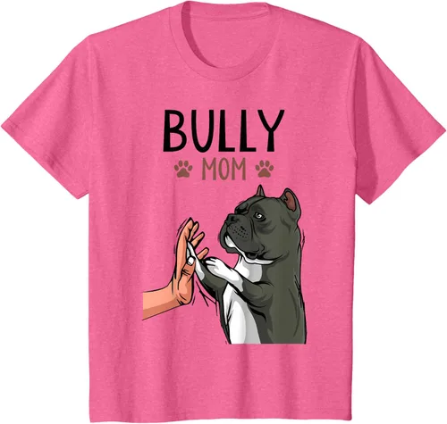Vista 55 de American Bully Mom Cute Dog Mama Camiseta divertida para mujer, Blanco, S