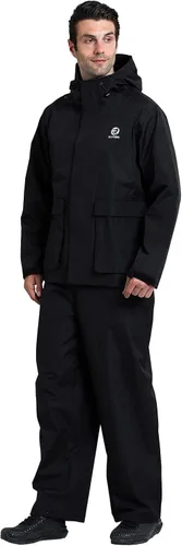 Vista 8 de Rizzon Traje de lluvia de pesca para hombre, impermeable, para vela, pantalones con capucha