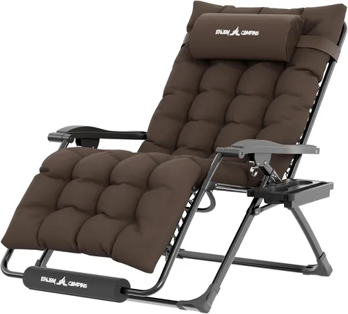 Vista 12 de UDPATIO Silla reclinable de gran tamaño para patio con cojín extraíble Negro Z-xl