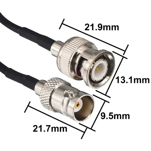 Vista 5 de Cable de puente BNC de 3 pies BNC macho a hembra Extensión coaxial RG174 Línea coaxial de la extensión del CCTV del cable del SDI para las señales